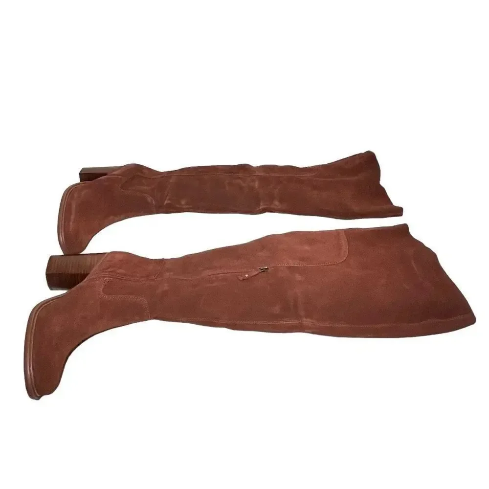 Kelsi Dagger Logan Suede Wide Calf Over the Knee Boots